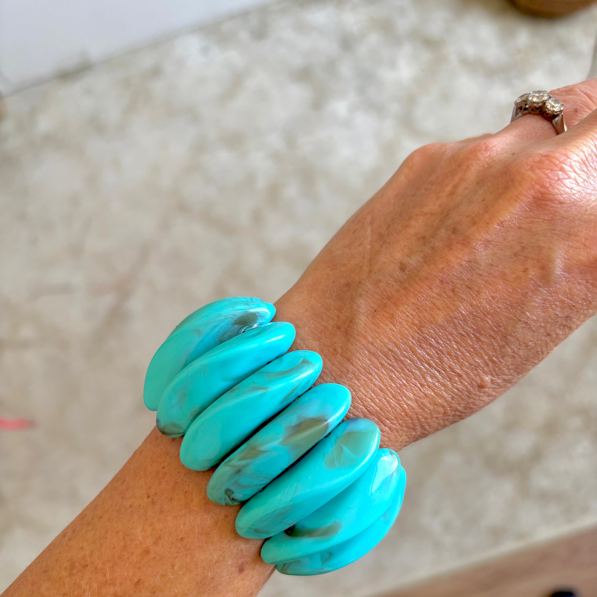 Statement Resin Bangle - Turquoise