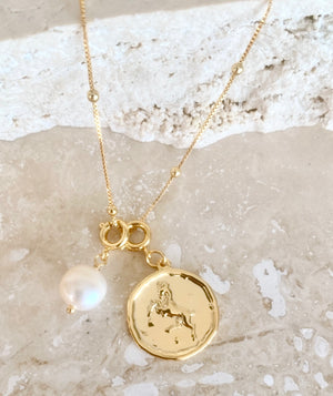 Zodiac with Freshwater Pearl Detail - Aries March 21 - April 20