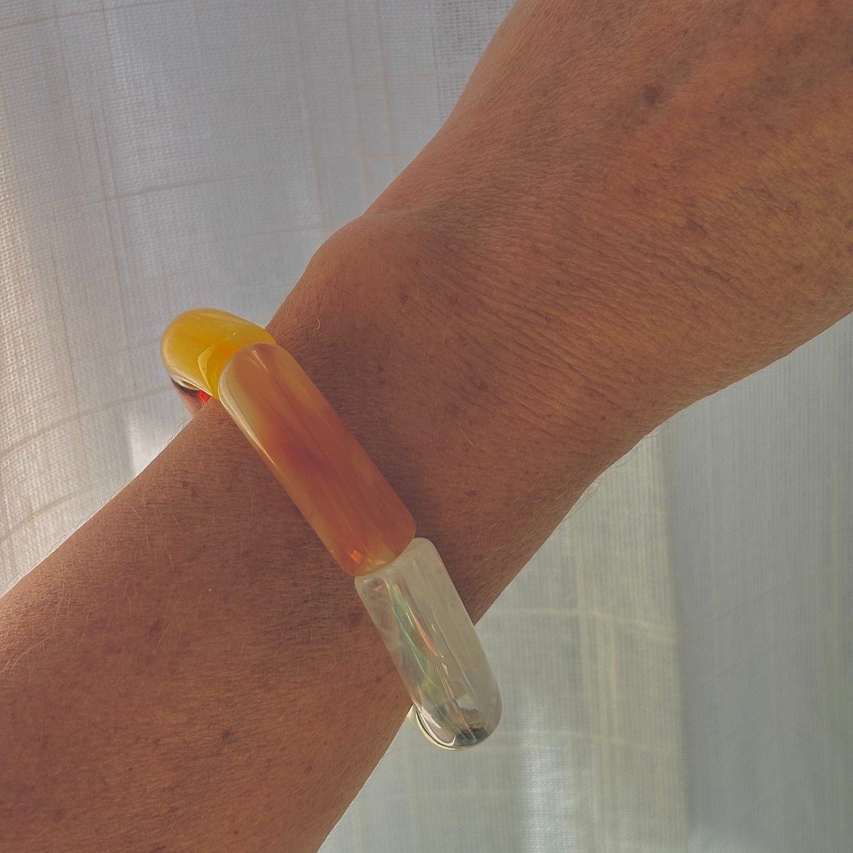 70s Resin Retro Bangle - Multi Coloured