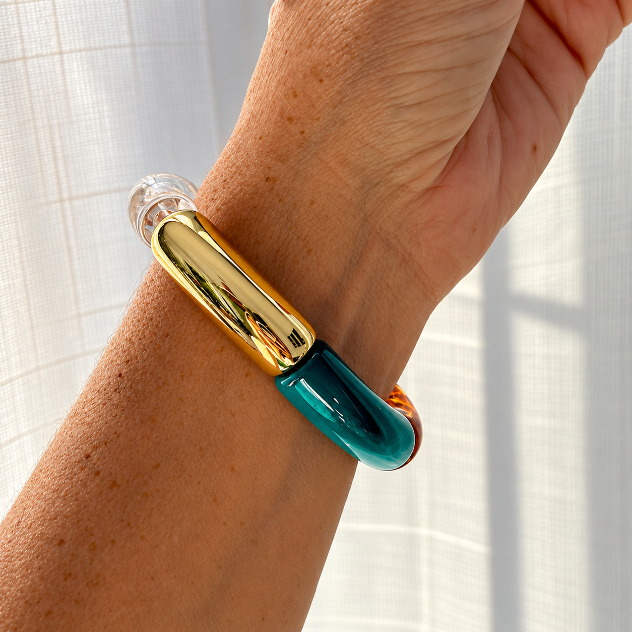 70s Resin Retro Bangle - Multi Coloured