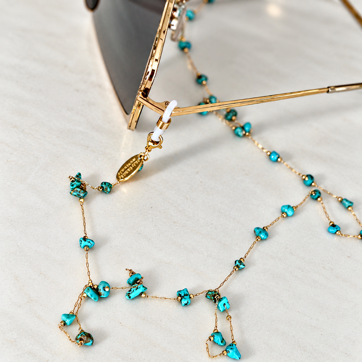 Delicate Aqua rock Sunglass Chain
