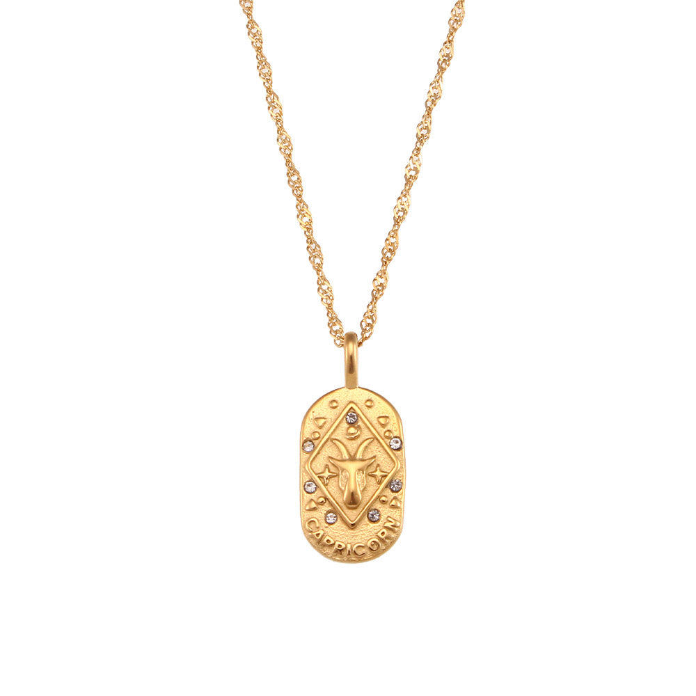 Zodiac Necklace Ancient Symbol - Capricorn