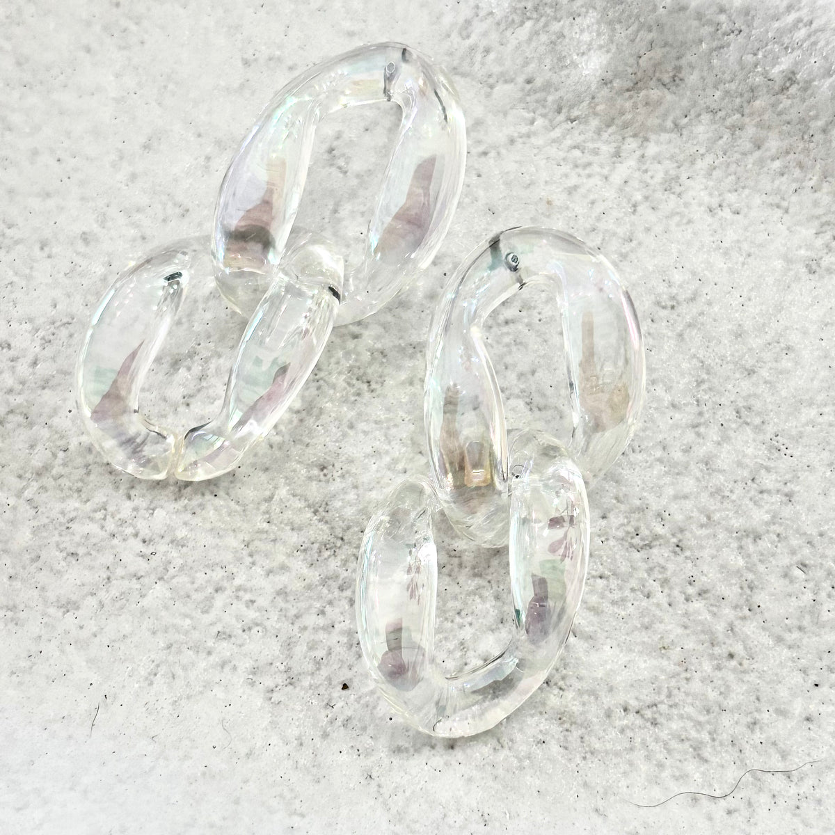 Clear Metallic Resin Chain Earring