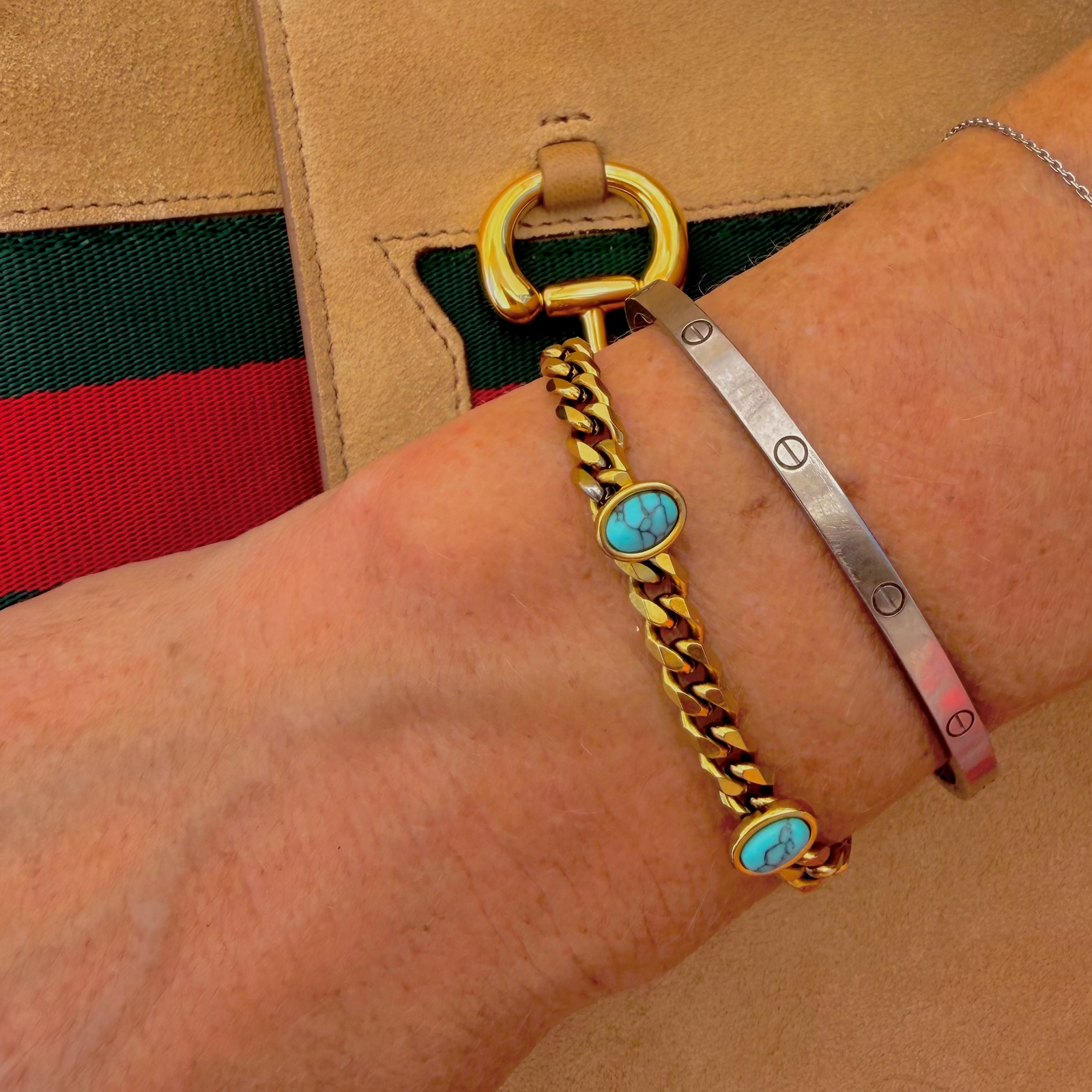 Vale Gold Bracelet Turquoise