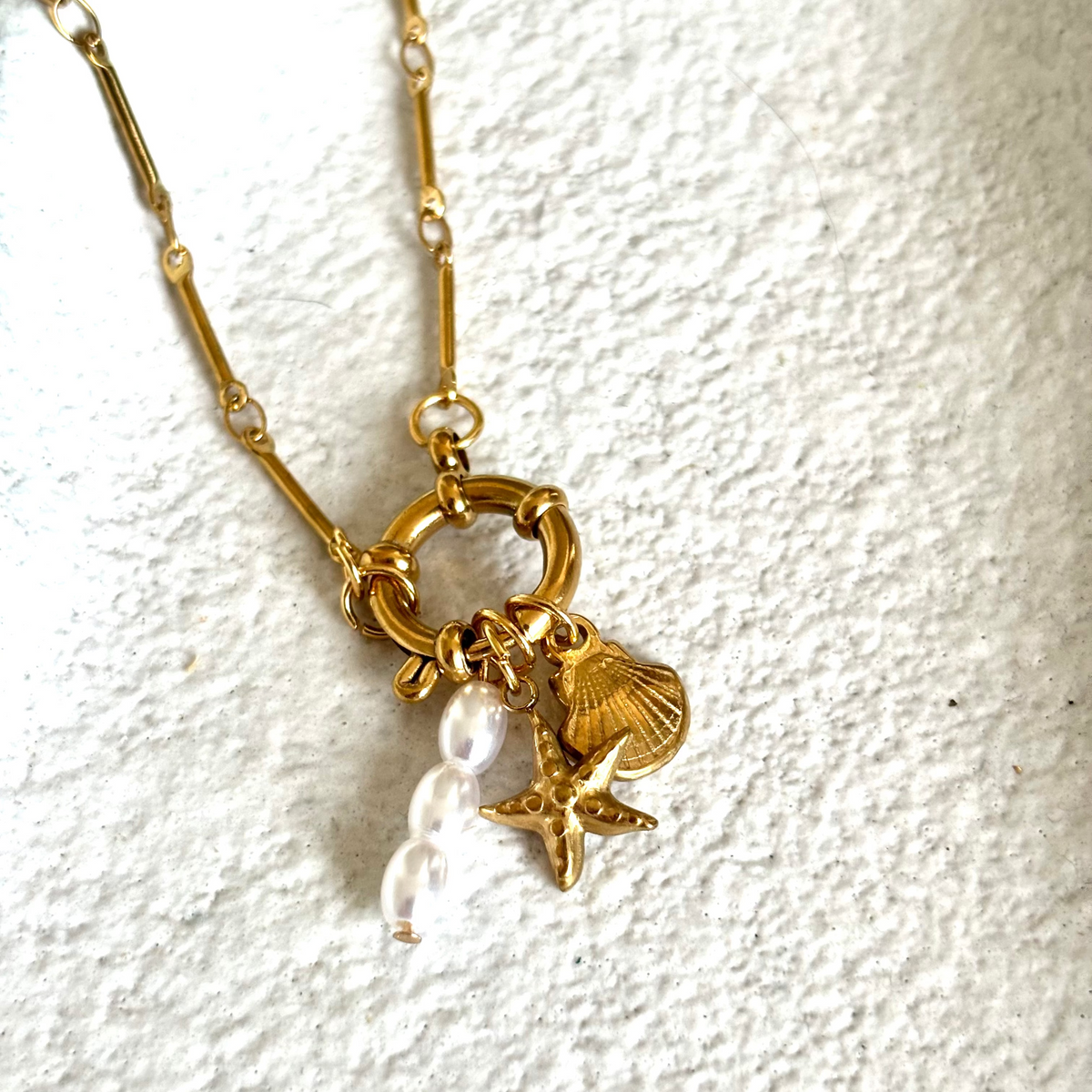 Sicilian Shore Delicate Charm Necklace - Ocean Charms