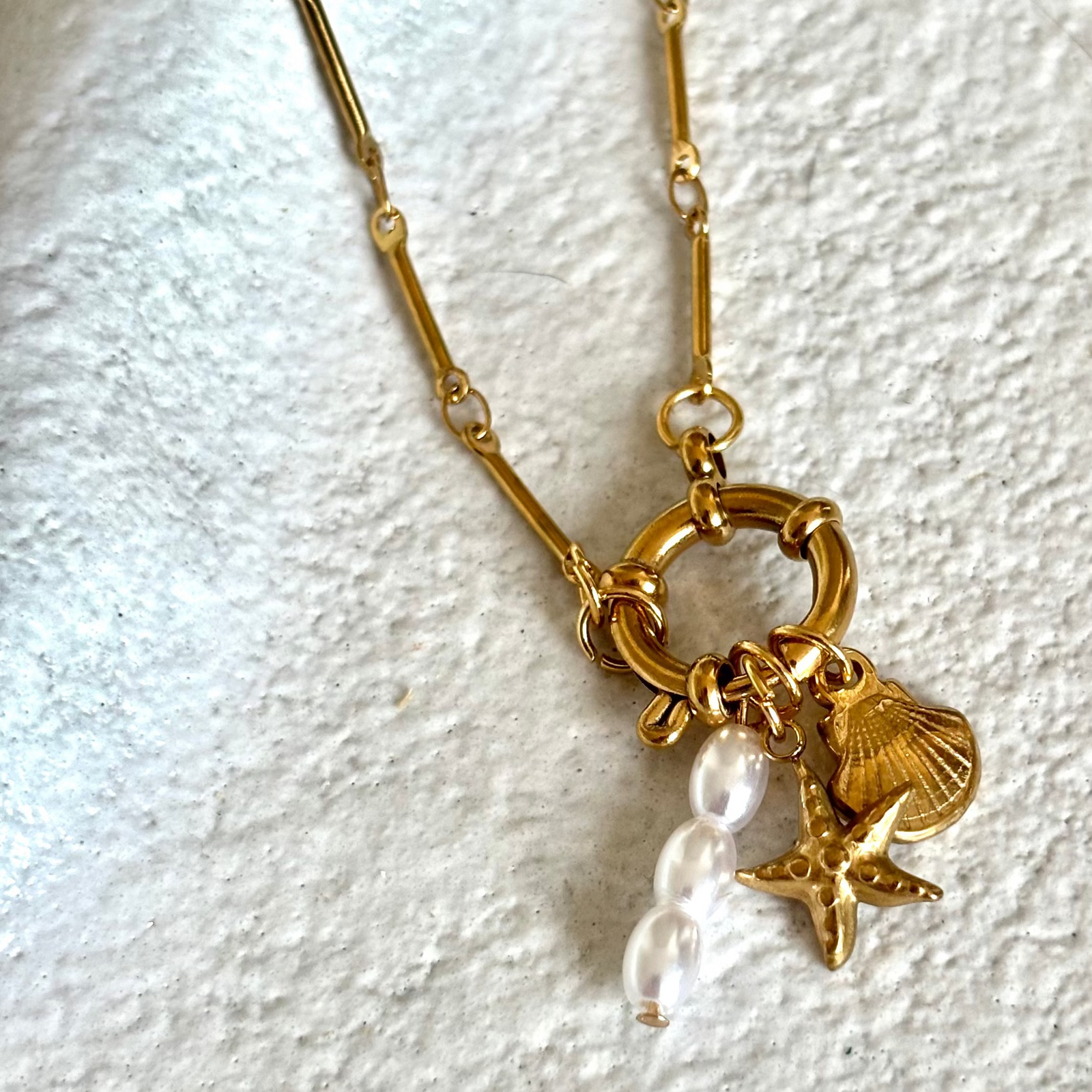 Sicilian Shore Delicate Charm Necklace - Ocean Charms