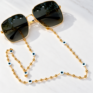 Evil Eye Sunglass Chain - Light Blue