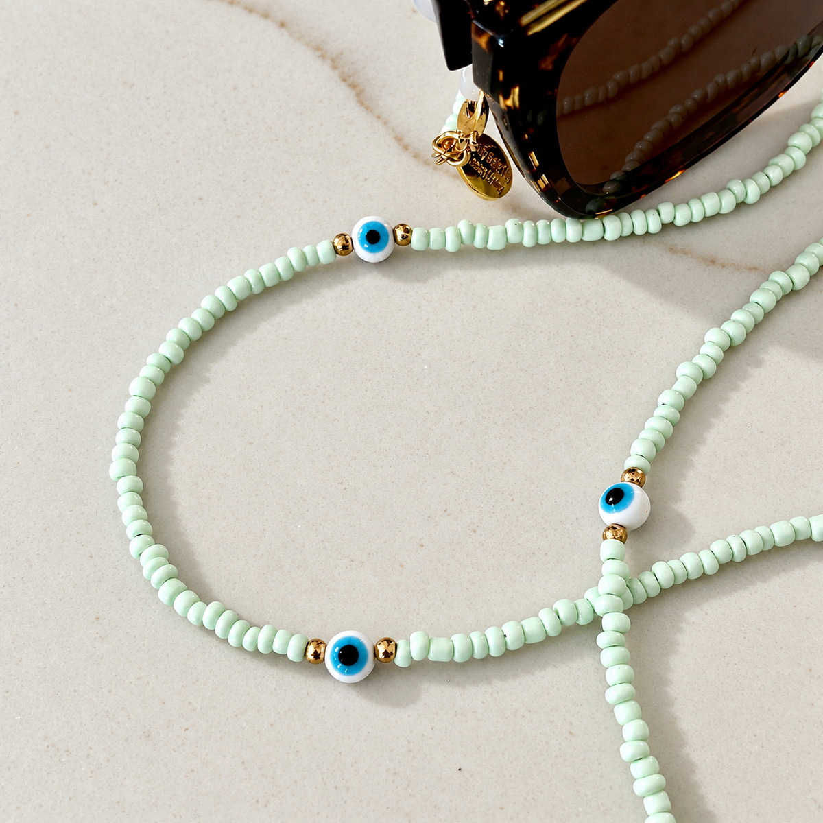 Evil Eye Sunglass Chain Mint
