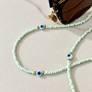 Evil Eye Sunglass Chain Mint