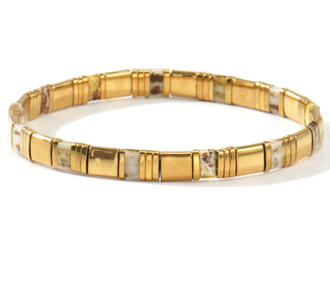 Ibiza Bracelet - Cleopatra Gold & Latte Stone
