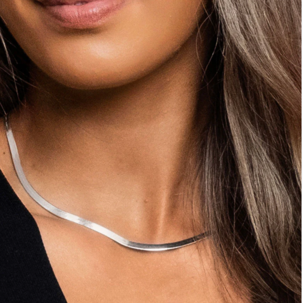 Lucy Silver Snake Chain Necklace - Salty Safari by Noosa Living