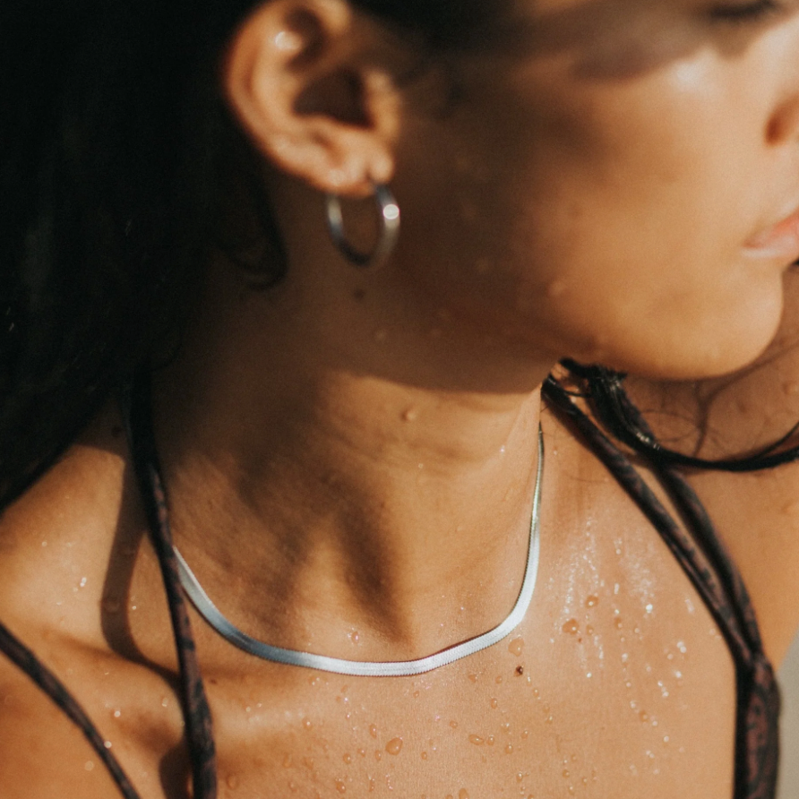 Lucy Silver Snake Chain Necklace