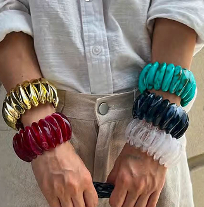 Statement Resin Bangle - Clear