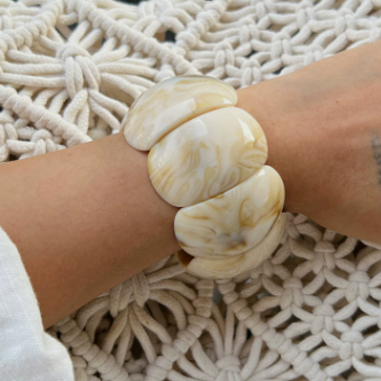 Statement Resin Bangle - Sand