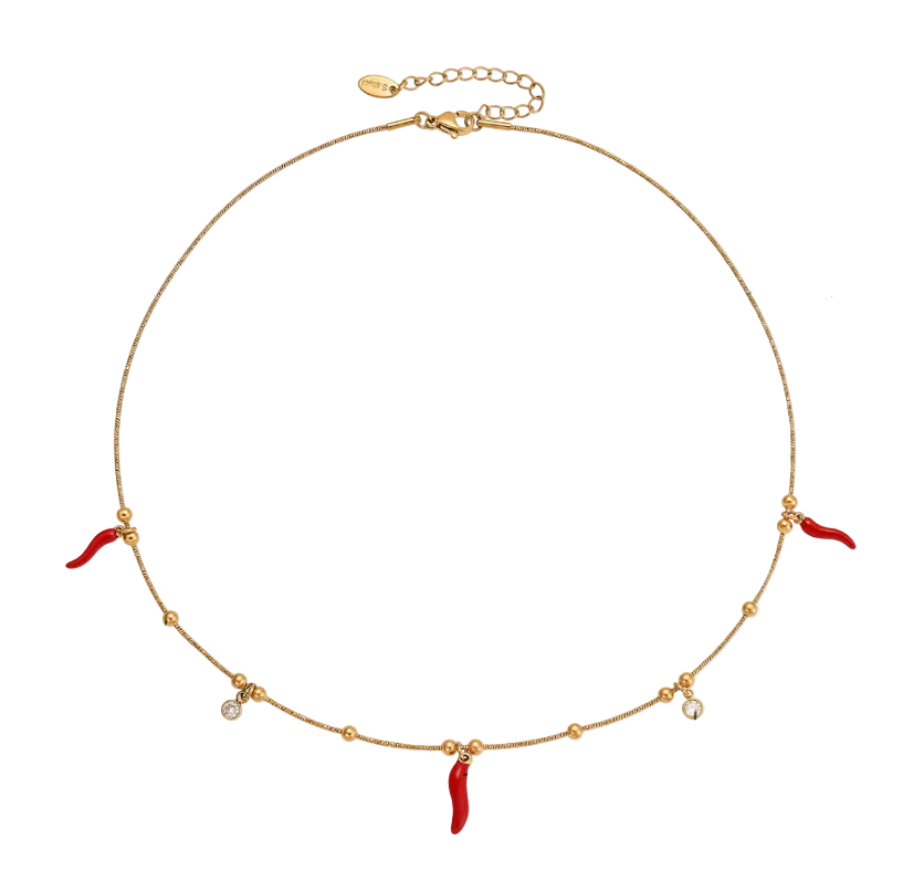 Sicilian Shores Delicate Charm Necklace - Protection Horns