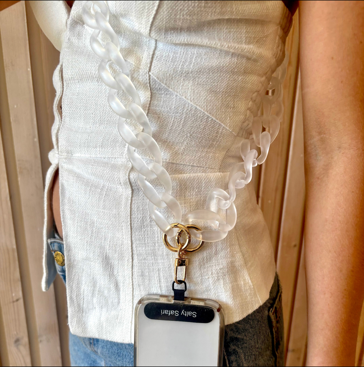 Cross body phone strap - Clear resin