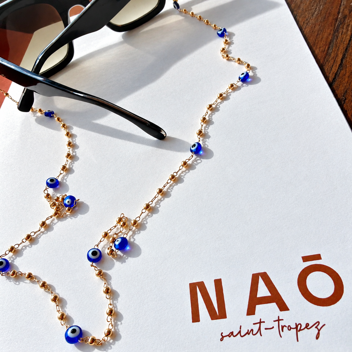 Evil Eye Sunglass Chain - Dark Blue