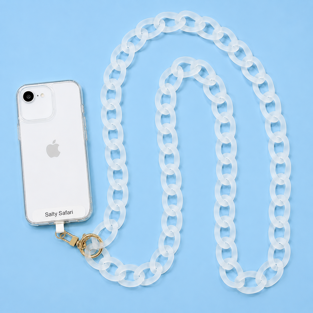 Cross body phone strap - Capri Clear resin