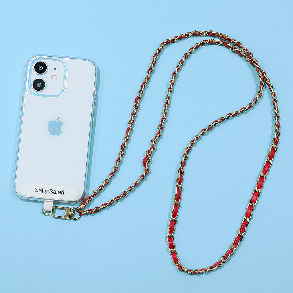 Cross body phone strap - Ruby Red