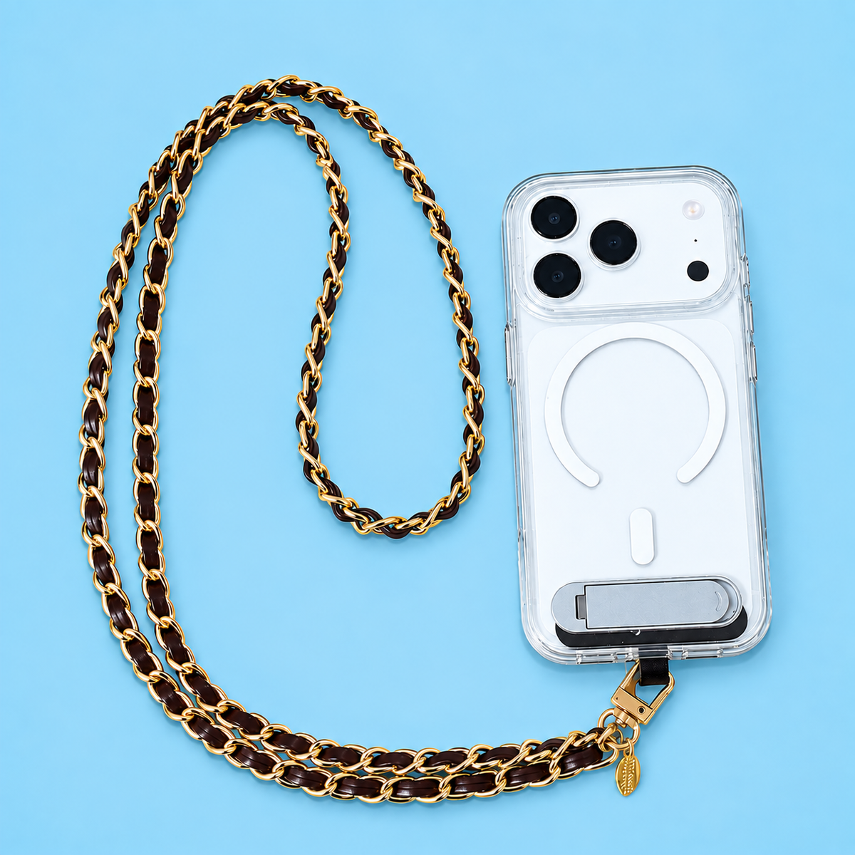Coco Cross body phone strap - Chocolate