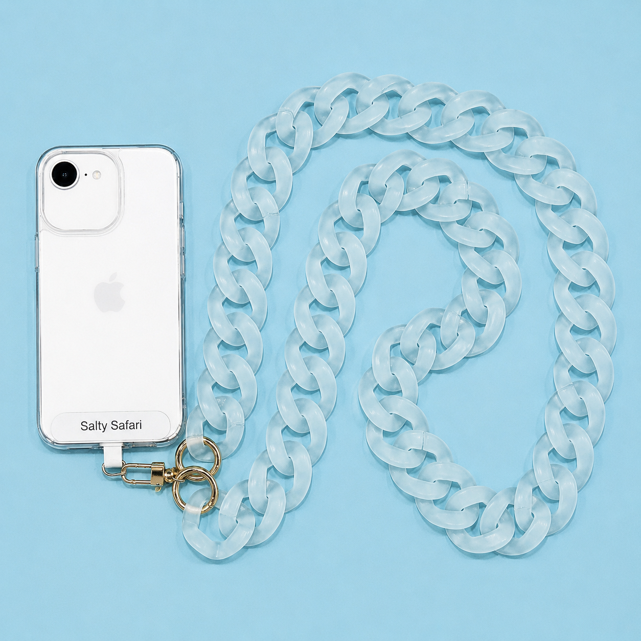 Capri cross body phone strap - Sky Blue
