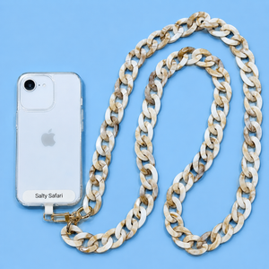Cross body phone strap - Sand Tortishell