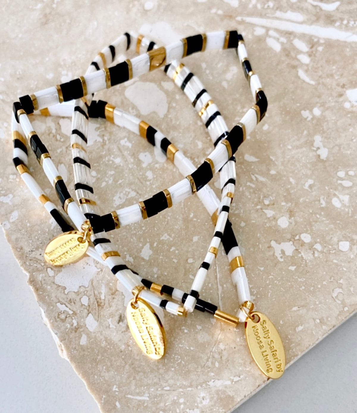 Ibiza Bracelet - Classic Black & White Cluster