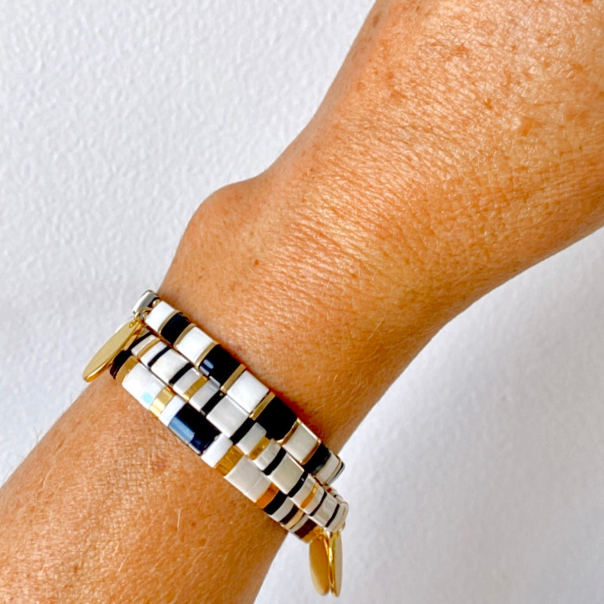 Ibiza Bracelet - Classic Black & White Cluster