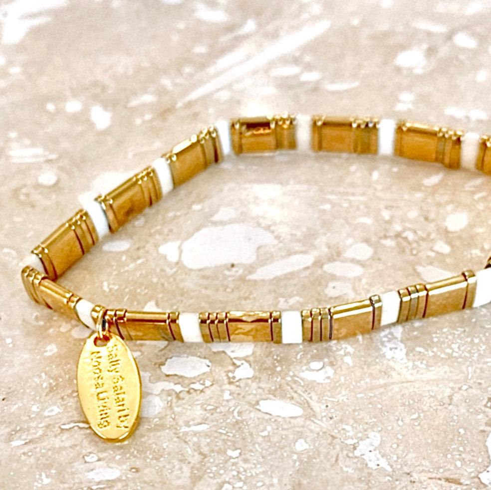 Ibiza Bracelet Cleopatra White & Gold