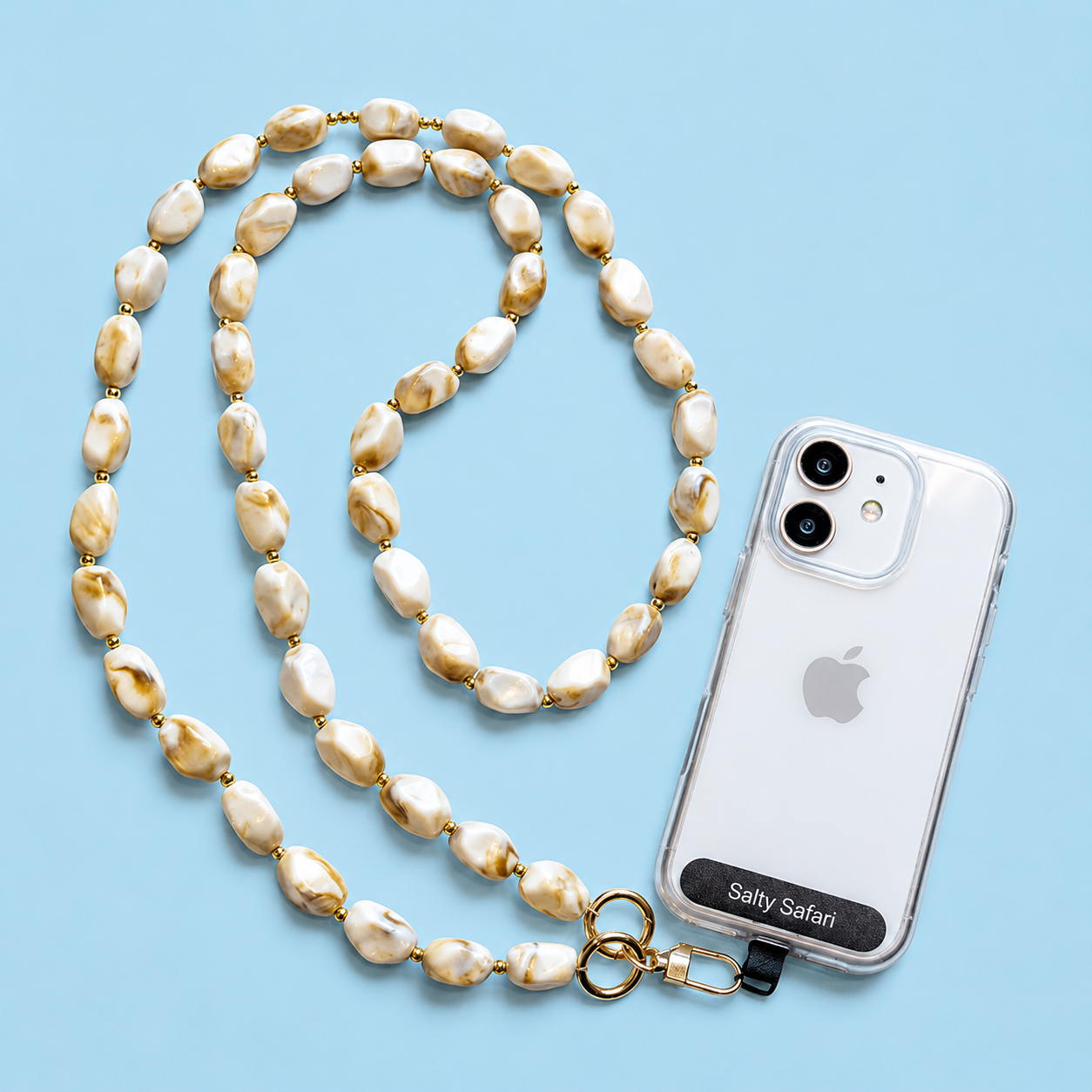 Portofino cross body phone strap sand