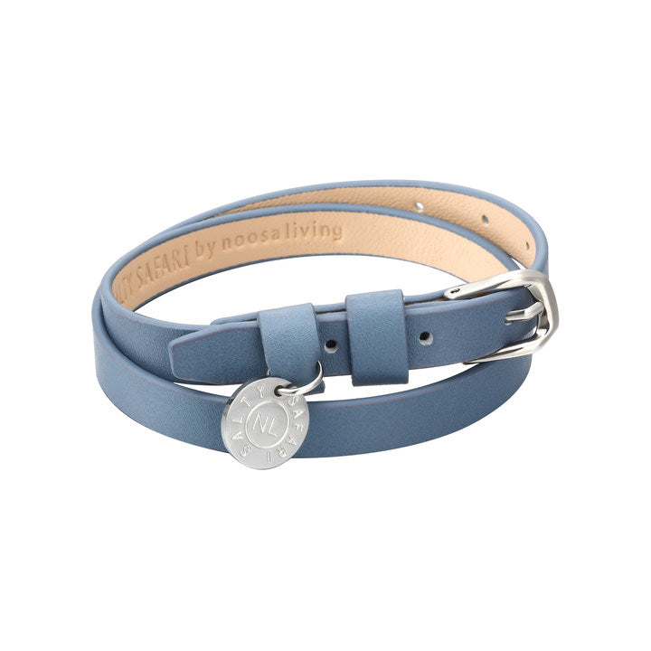 Capri Blue Leather Wrap Bracelet