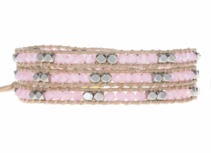 Delicate Wrap Bracelet, Sorbet Pink Crystals