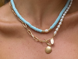 Seashells Necklace Gold & Pearl