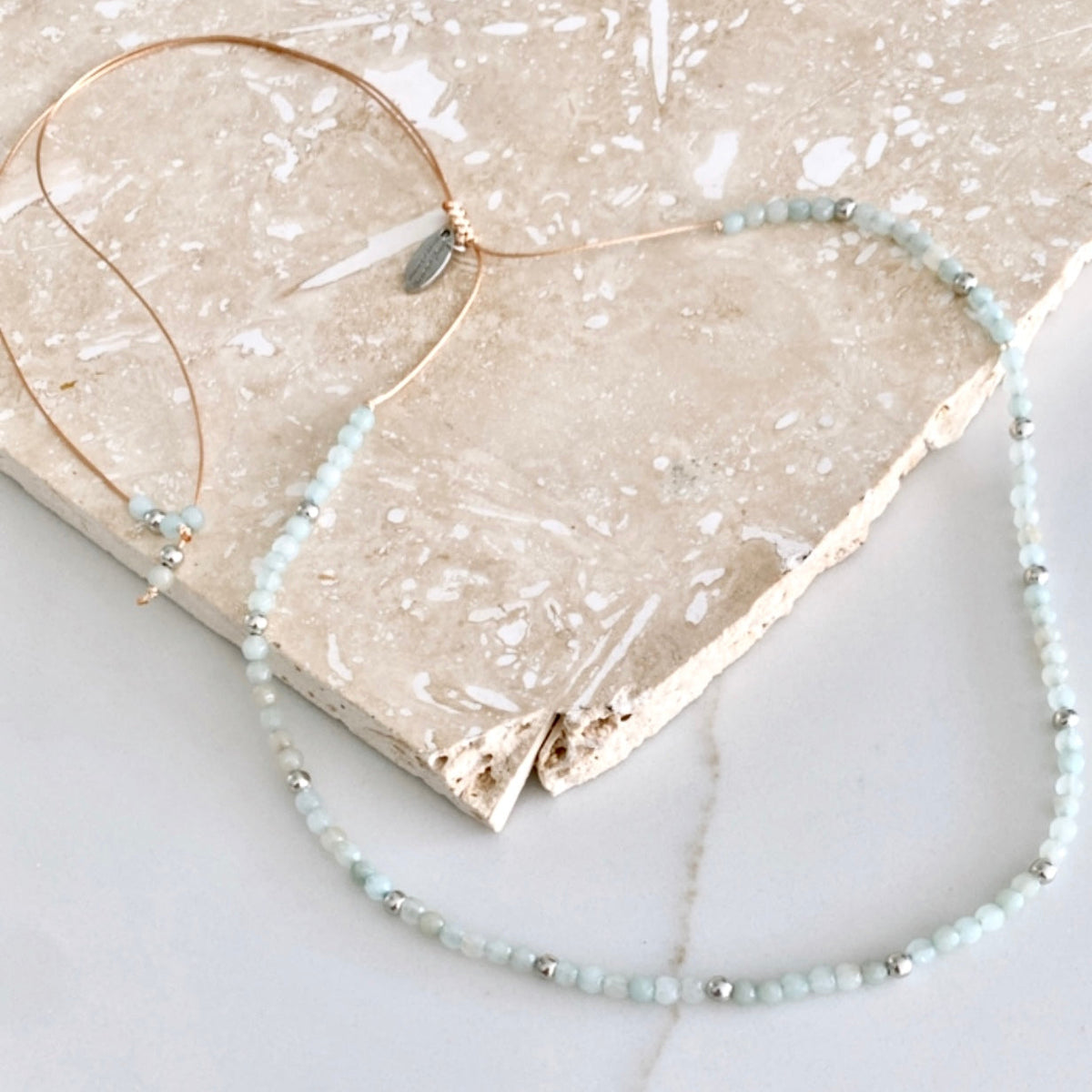 Riviera Necklace - Mint Silver