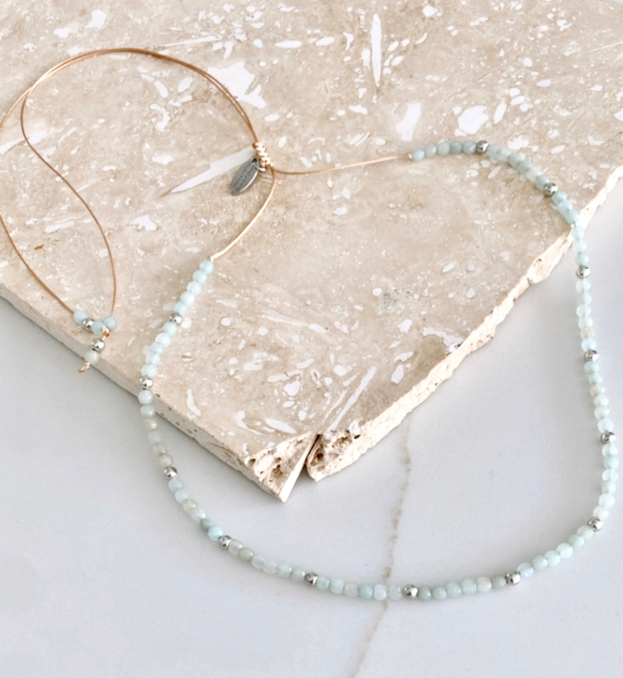 Riviera Necklace - Mint Silver