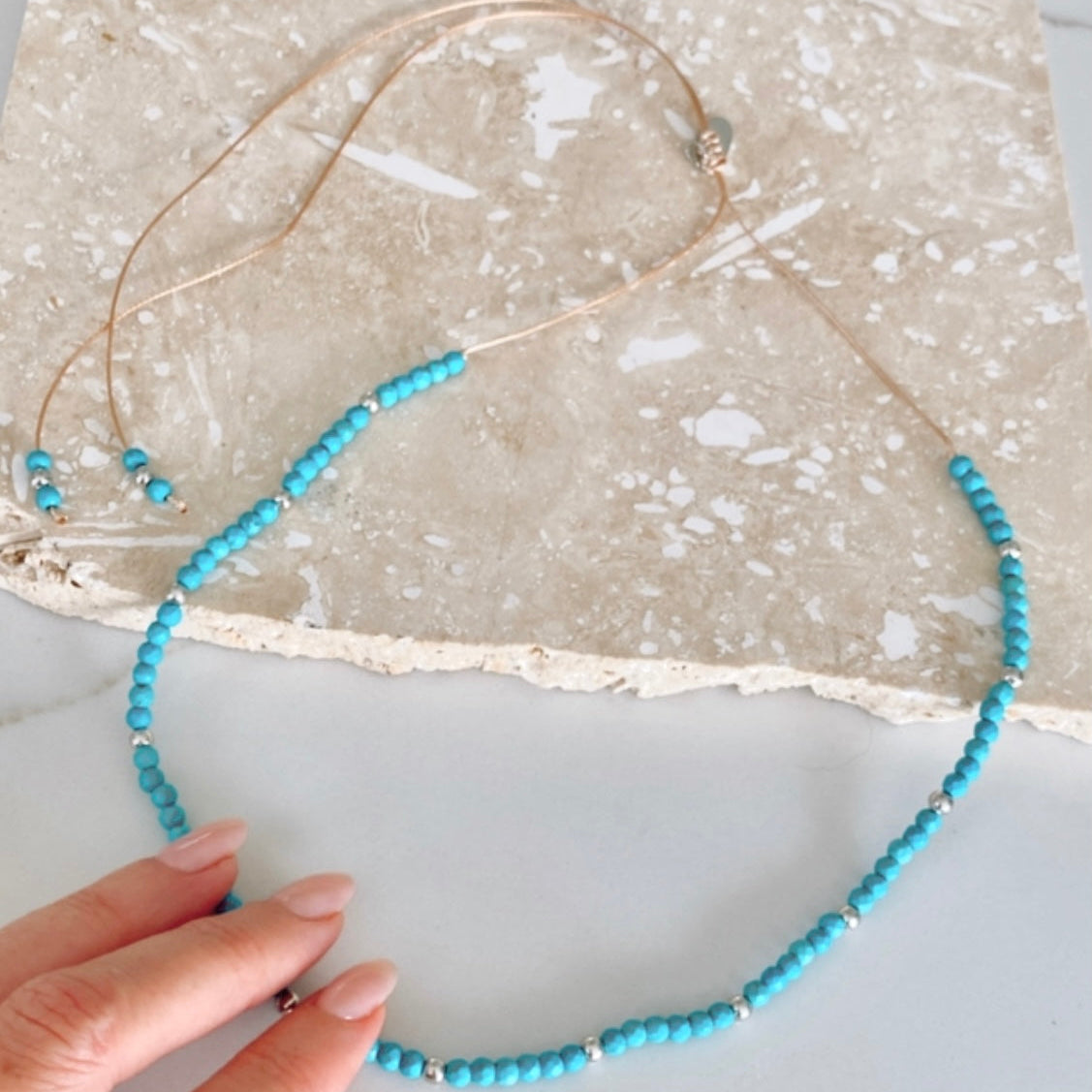 Riviera Necklace - Turquoise Silver