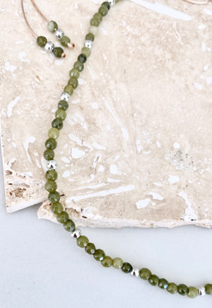 Riviera Necklace - Olive Silver
