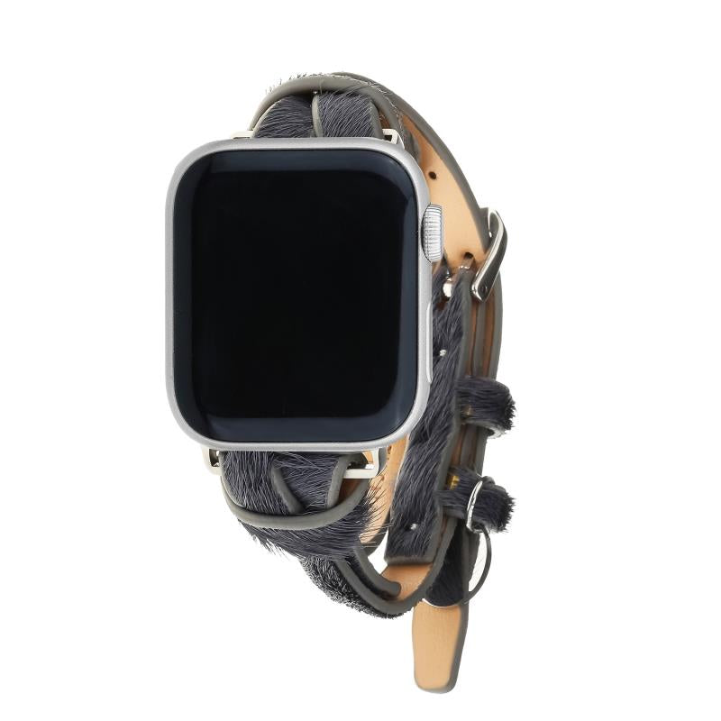 Smart Watch Band - Ink textured leather