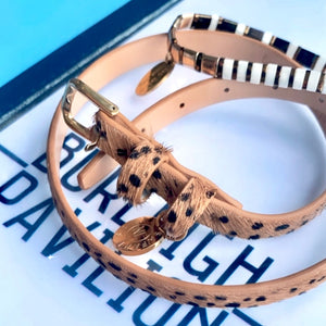 Leopard textured leather wrap bracelet