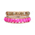 Fuchsia Pink Three Wrap Bracelet