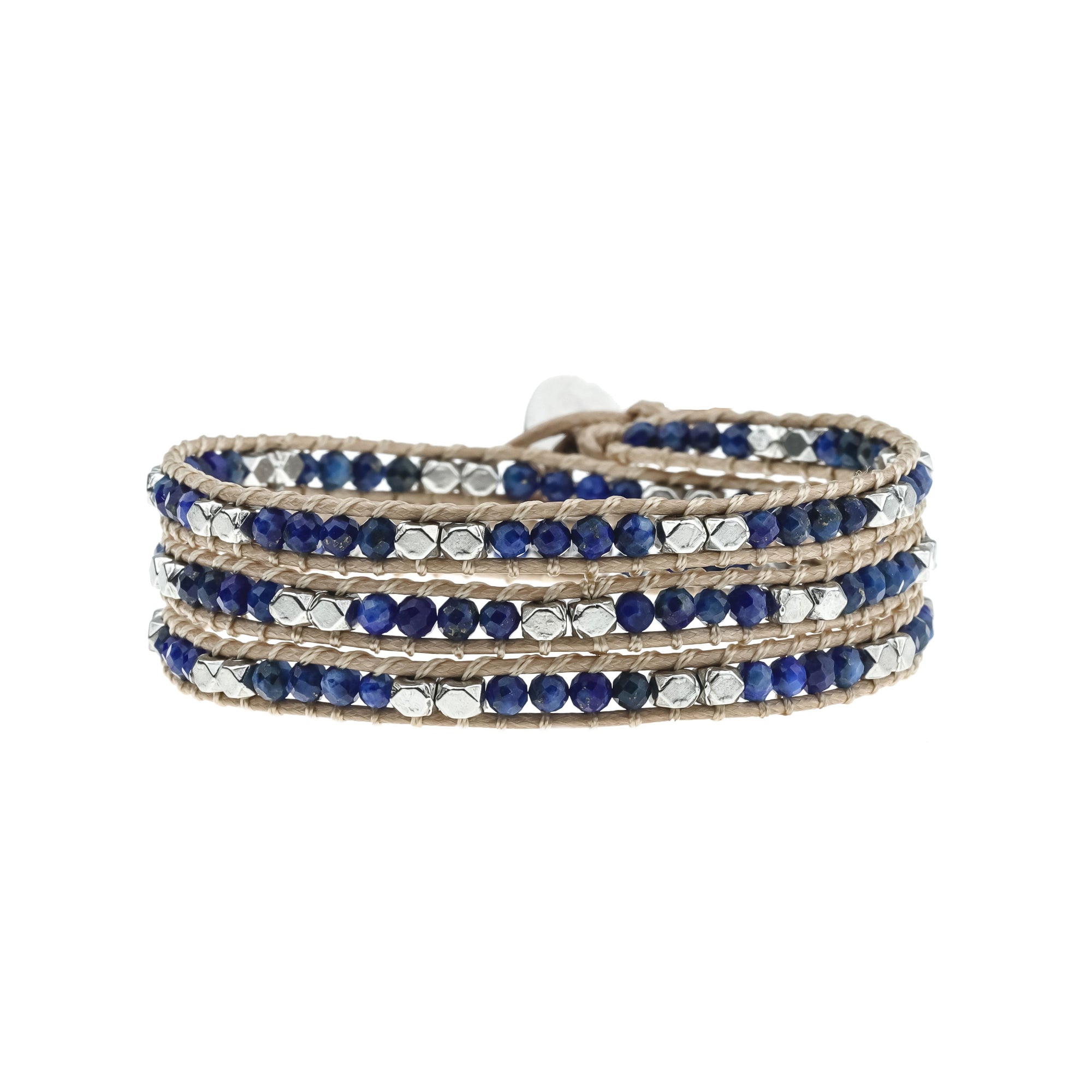 Delicate Wrap Bracelet, Lapis Lazuli Stone